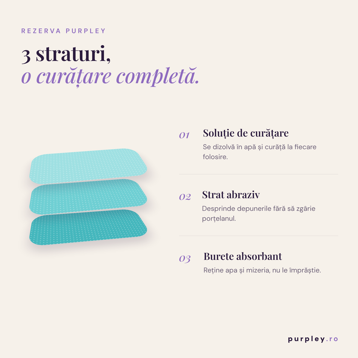 Perie WC pentru toaleta, Purpley, de unica folosinta, design premium, 8 capete de schimb, Alba