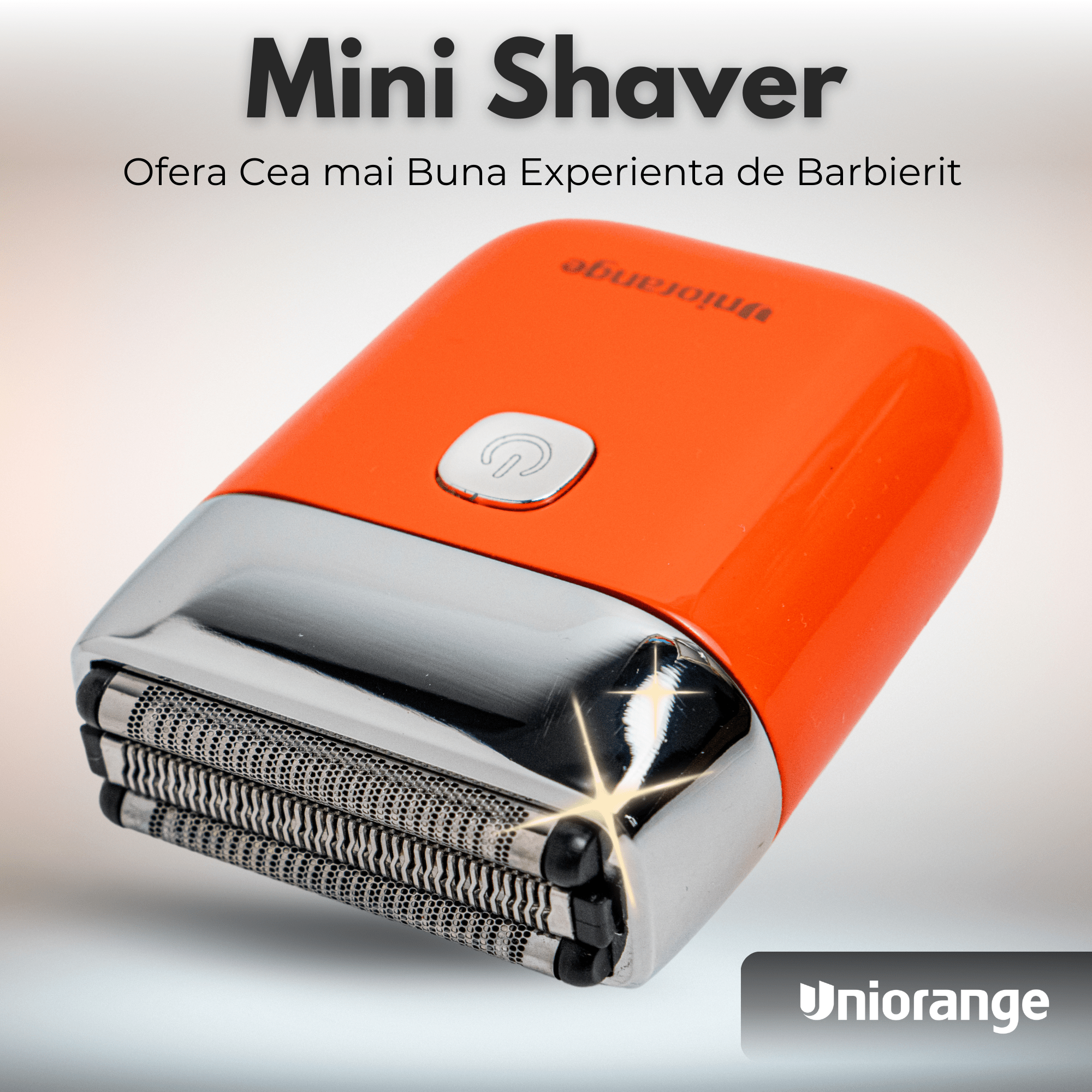 Aparat de Ras Electric Uniorange®, Profesional, acumulator 1400 mAh, Portocaliu