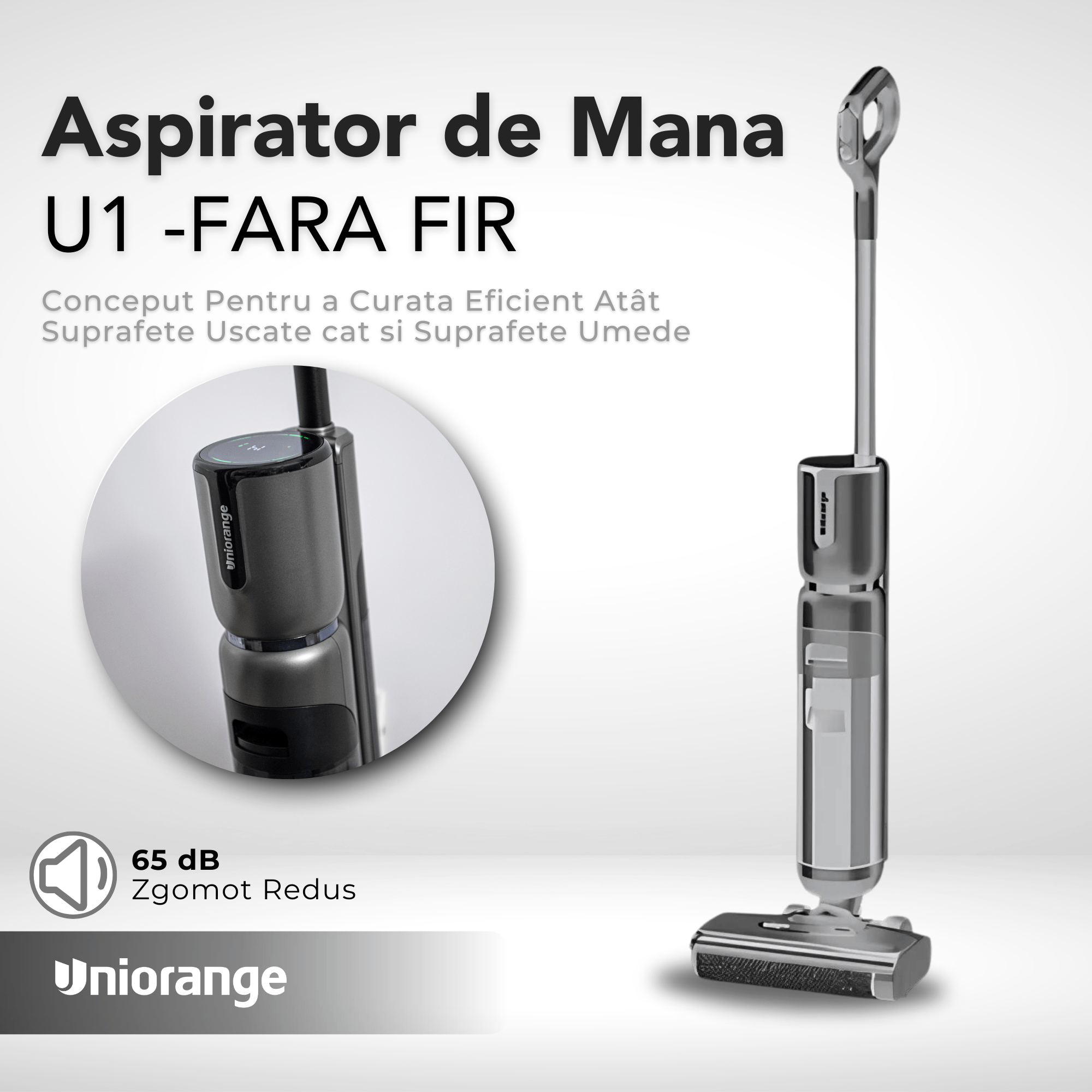Aspirator de Mana Uniorange, Cu Baterie de Lunga Durata si Multiple Functii de Curatare