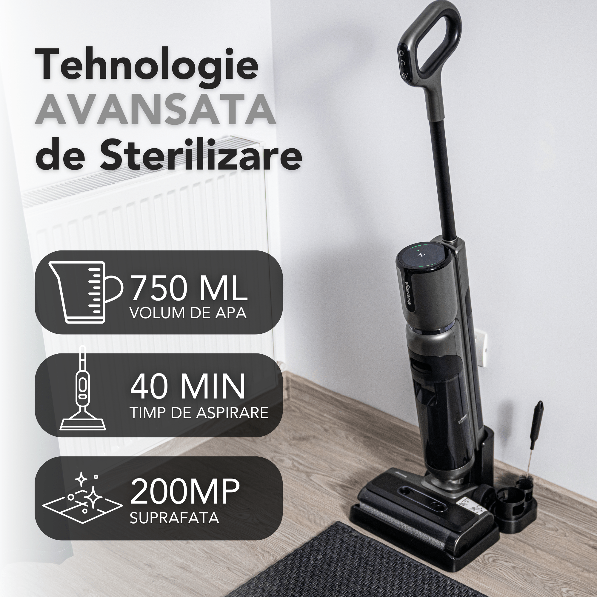 Aspirator de Mana Uniorange, Cu Baterie de Lunga Durata si Multiple Functii de Curatare