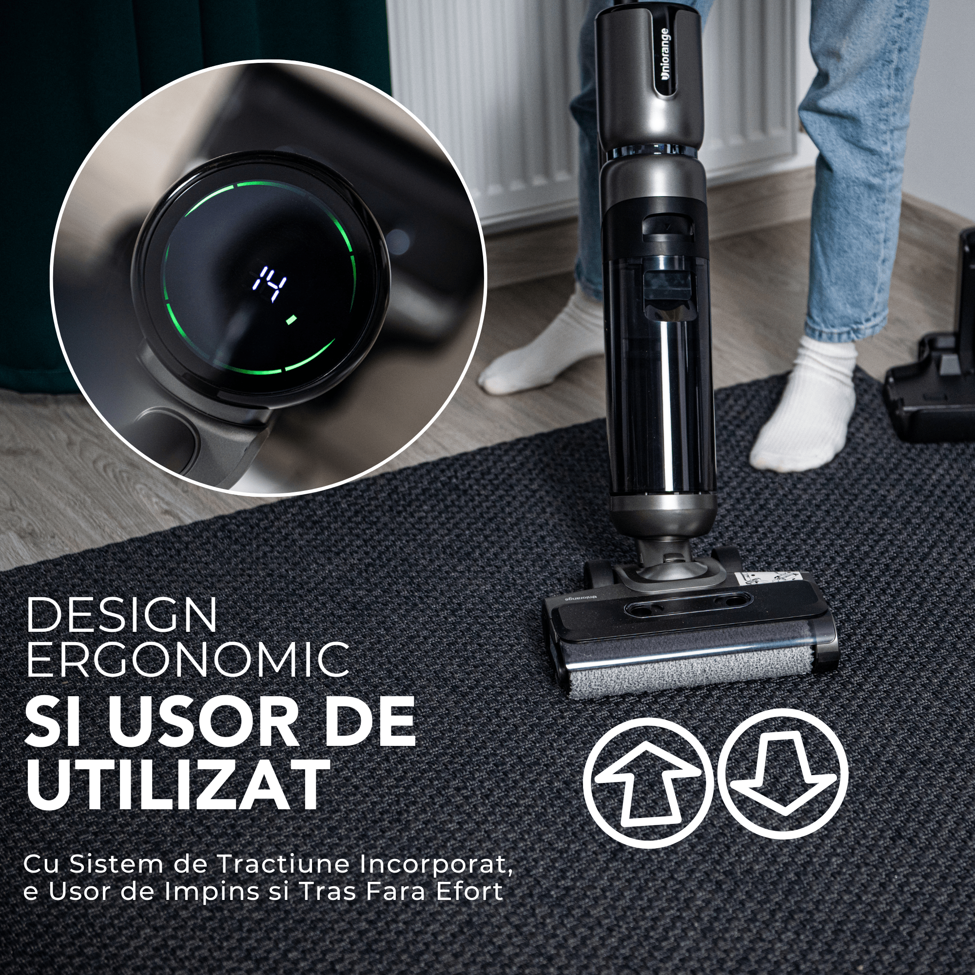 Aspirator de Mana Uniorange, Cu Baterie de Lunga Durata si Multiple Functii de Curatare