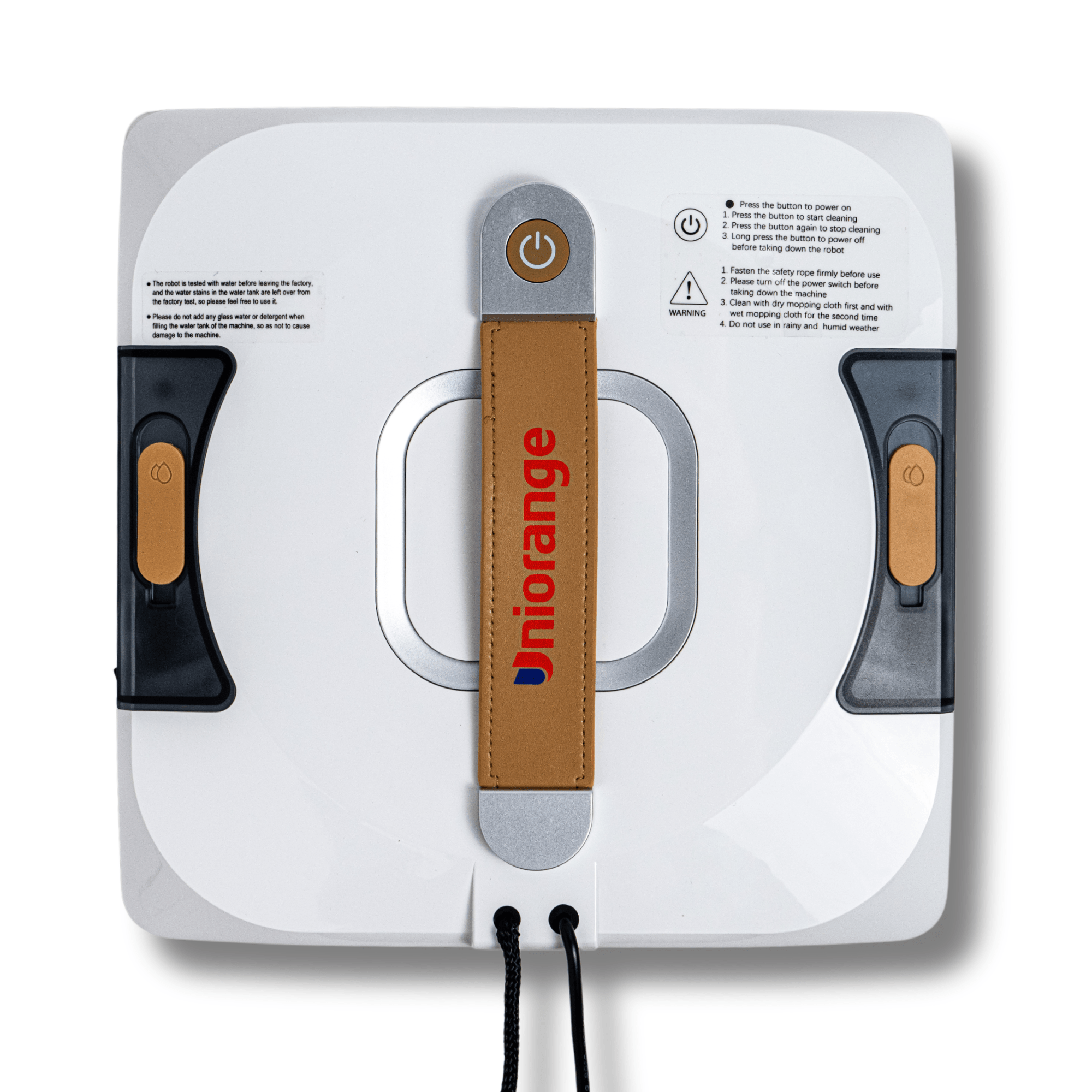 Robot Curatare Geamuri Uniorange C3 Smart Window Robot, Mod de Curatare a Marginilor, Pulverizator de Apa cu Duze Triple, Sistem de Protectie cu 10 Niveluri, Control Aplicatie, Winbot electric, alb