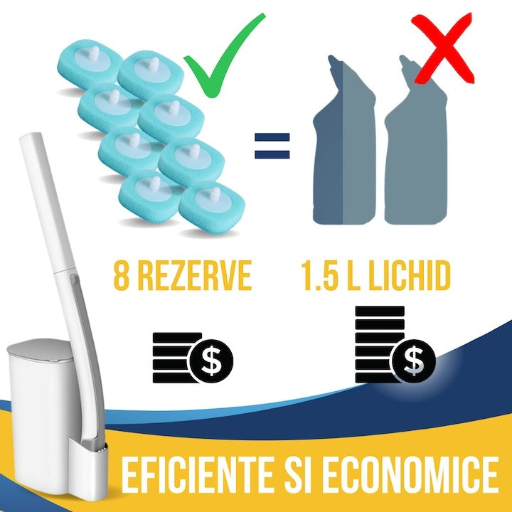 Set 8 rezerve pentru perie WC, de unica folosinta, design premium