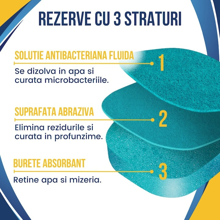 Set 8 rezerve pentru perie WC, de unica folosinta, design premium