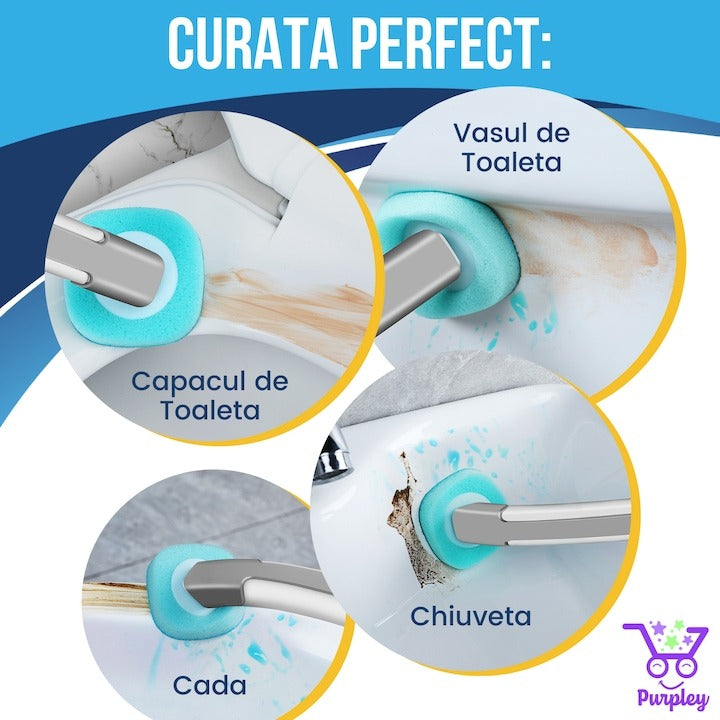 Set 8 rezerve pentru perie WC, de unica folosinta, design premium