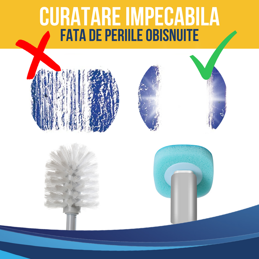 Comparație între capul compact Purpley și o perie WC obișnuită
