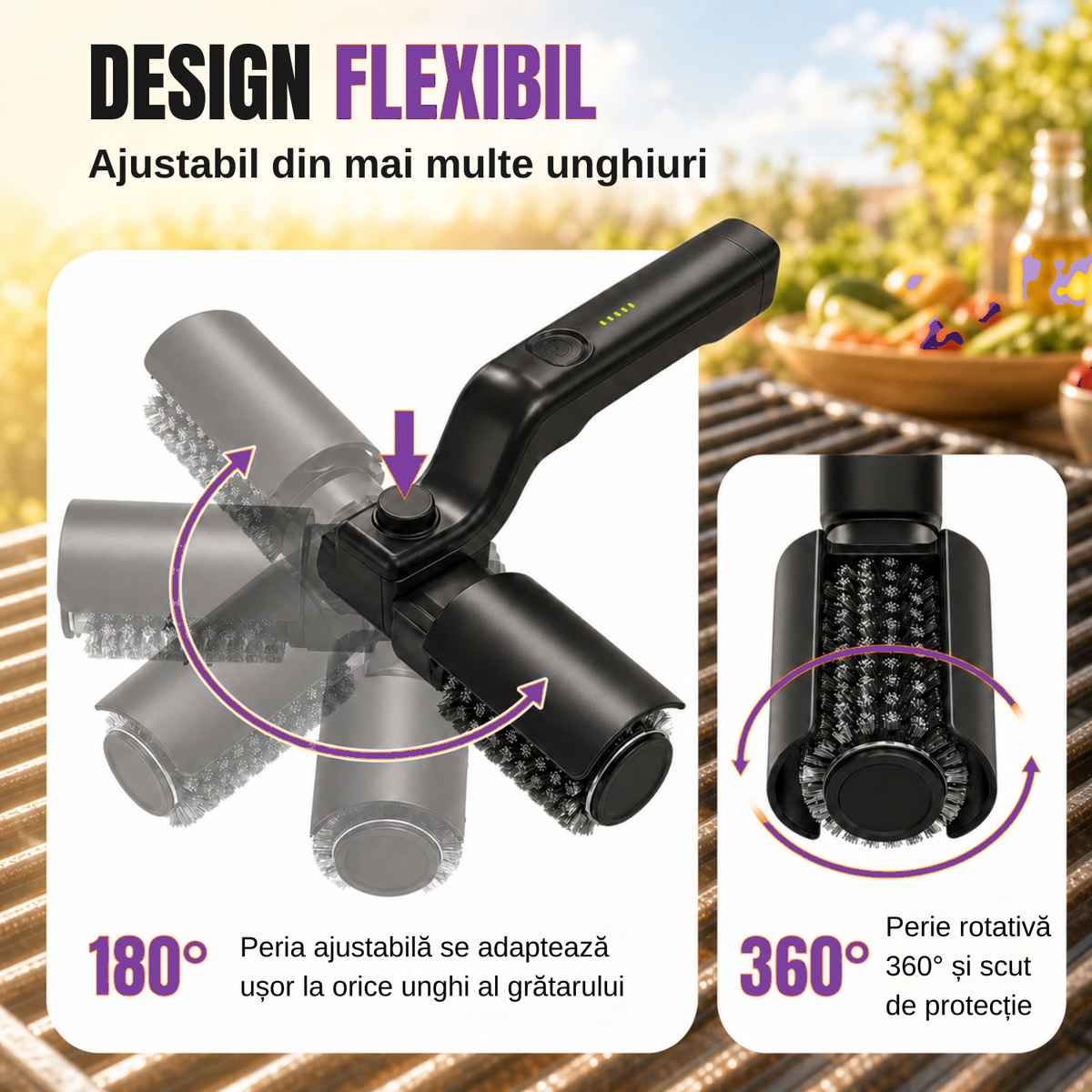 Purpley design flexibil perie gratar original recolorat