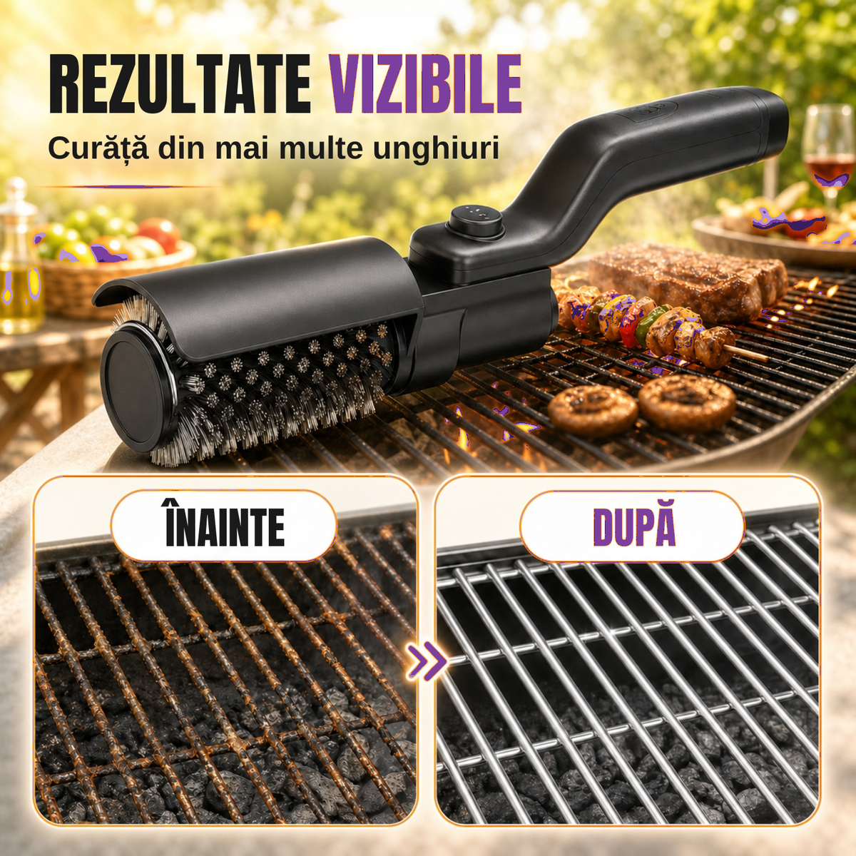 Purpley rezultate vizibile curatare gratar original recolorat