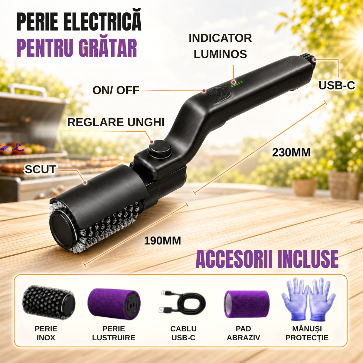 Purpley accesorii incluse perie gratar original recolorat