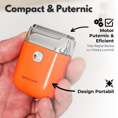 Aparat de Ras Electric Uniorange®, Profesional, acumulator 1400 mAh, Portocaliu