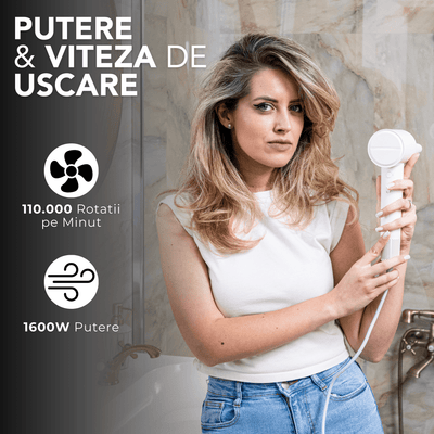 Uscator de Par Profesional Uniorange® H8, Plasma, 110000 RPM, Copii, Adulti, Ioni Negativi Feon, Brushless, 3 Trepte Temperatura, 2 Viteze, Concentrator Atasare Magnetica, 1800W, Alb