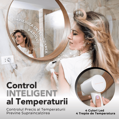 Uscator de Par Profesional Uniorange® H8, Plasma, 110000 RPM, Copii, Adulti, Ioni Negativi Feon, Brushless, 3 Trepte Temperatura, 2 Viteze, Concentrator Atasare Magnetica, 1800W, Alb