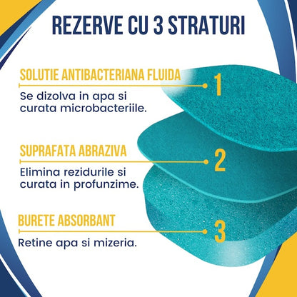 Set 8 rezerve pentru perie WC, de unica folosinta, design premium