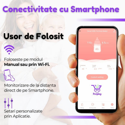 Espressor Lapte Praf pentru Bebelusi si Copii, 1.8 Litri, cu Aplicatie Mobila, Wi-Fi, Alb
